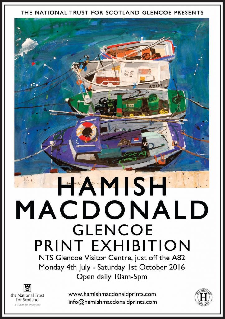 Hamish MacDonald Prints Exhibition coming to The National Trust for Scotland, Glencoe Visitor Centre, Scotland 
