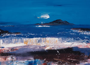 Painting of the waves from the beach on the Island of Arran, off the Scottish Coast. By Hamish MacDonald